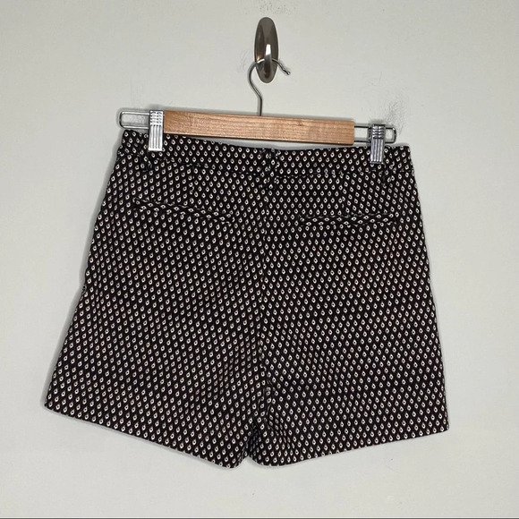 Anthropologie Cartonnier Brown High Rise Side Button Ikat Shorts Size 4 - Picture 9 of 11